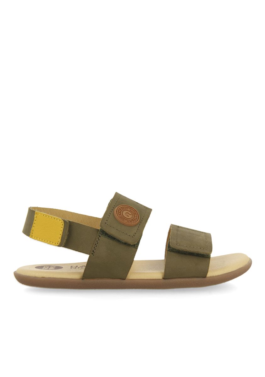 SANDALIAS COLOR KAKI CON ACENTOS EN AMARILLO PARA NIÃO Y NIÃA CORNWALL - KAKI