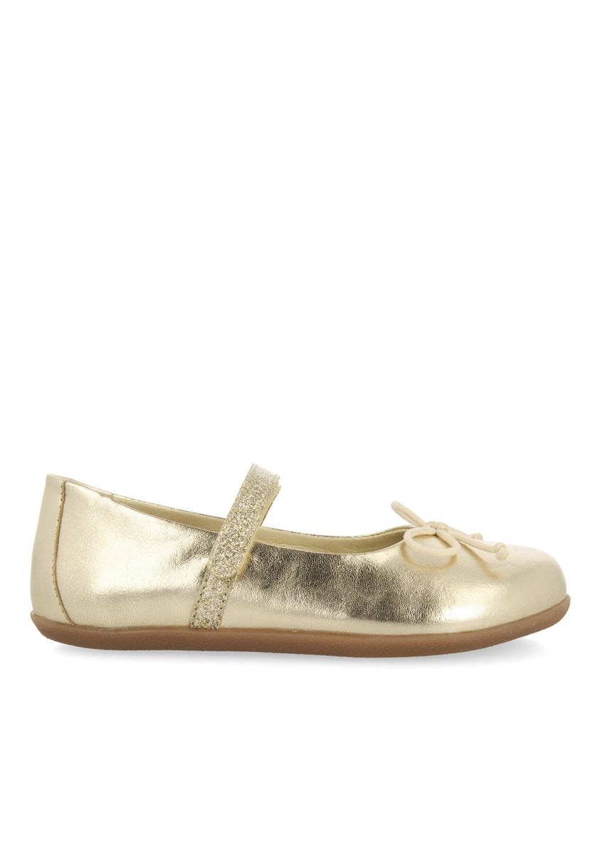 BAILARINAS DORADAS CON GLITTER Y ADORNO DE LAZO PARA NIÃA Y NIÃO ANNSVILLE - ORO