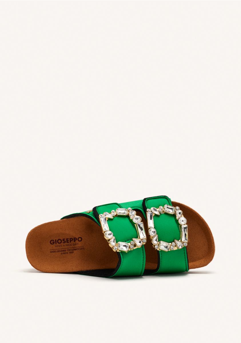 SANDALIAS VERDES ESTILO BIO CON ADORNO JOYA PARA MUJER ADERKLAA - VERDE