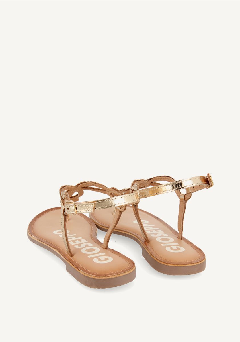 Sandalias de tiras trenzadas doradas para mujer FYFFE - ORO