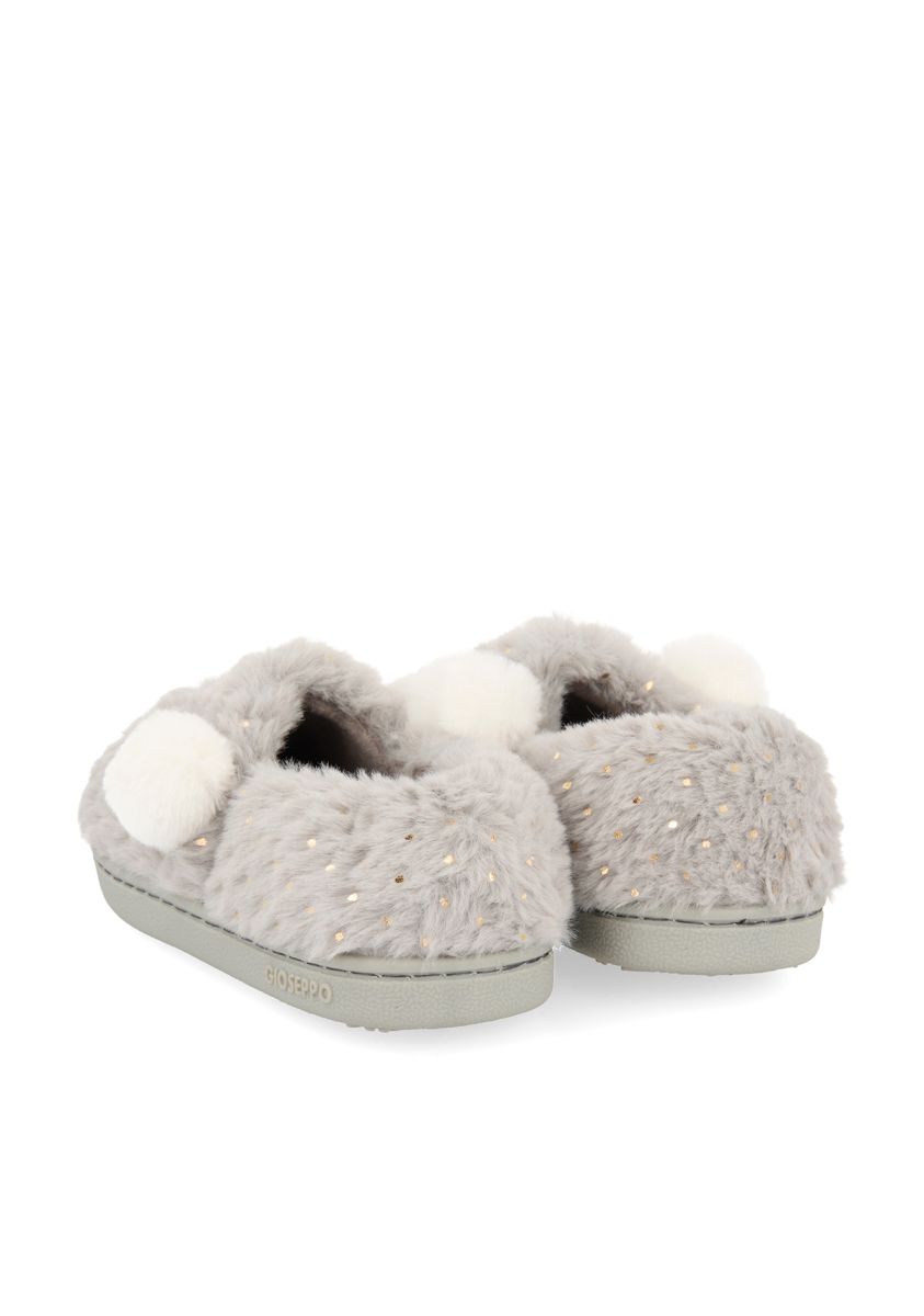 ZAPATILLAS DE ESTAR POR CASA CERRADAS GRISES CON ANIMALITO PARA NIÃA ADENAU - GRIS