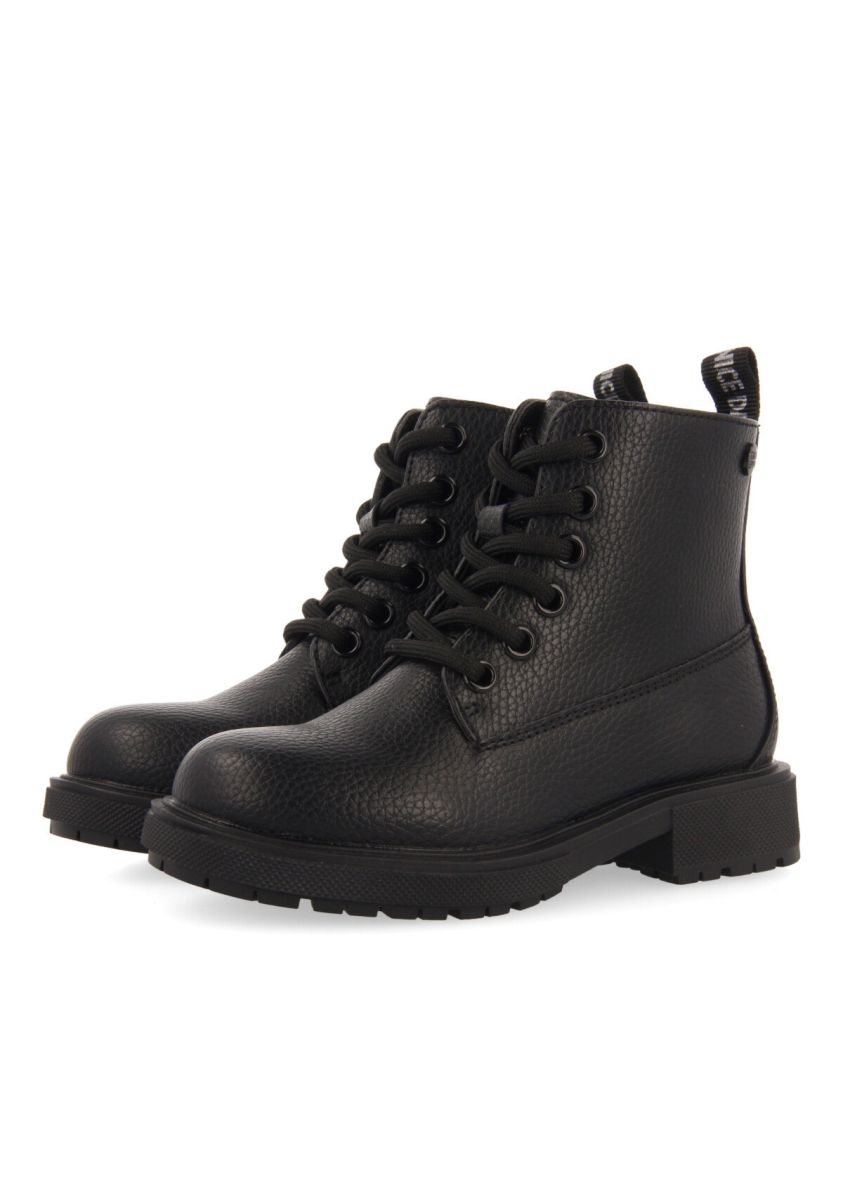 BOTINES NEGRO CON CORDONES PARA NIÃO AOSTA - NEGRO