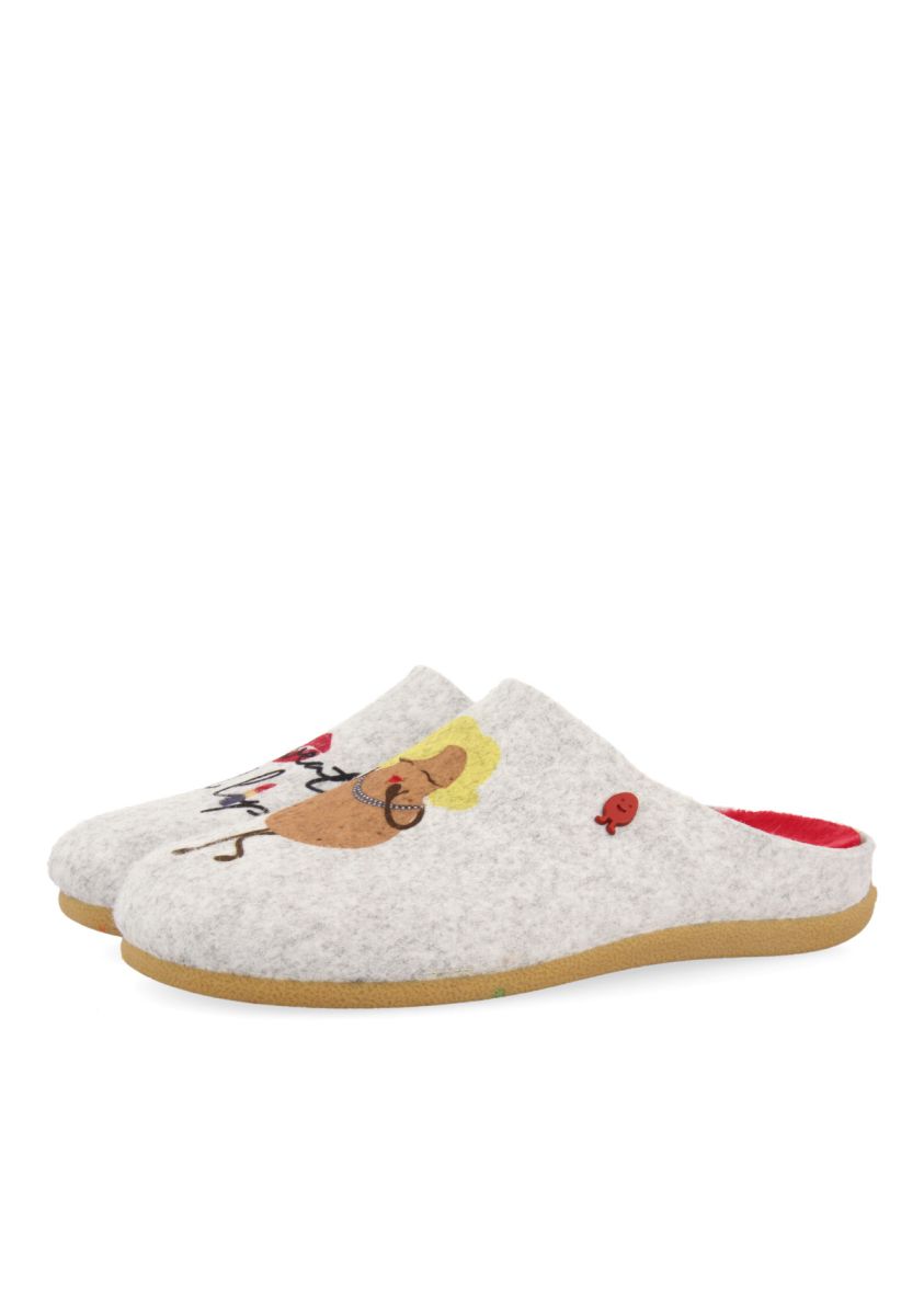 ZAPATILLAS DE ESTAR POR CASA DE LA COLECCIÃN HOT POTATOES KLOCH   - GRIS