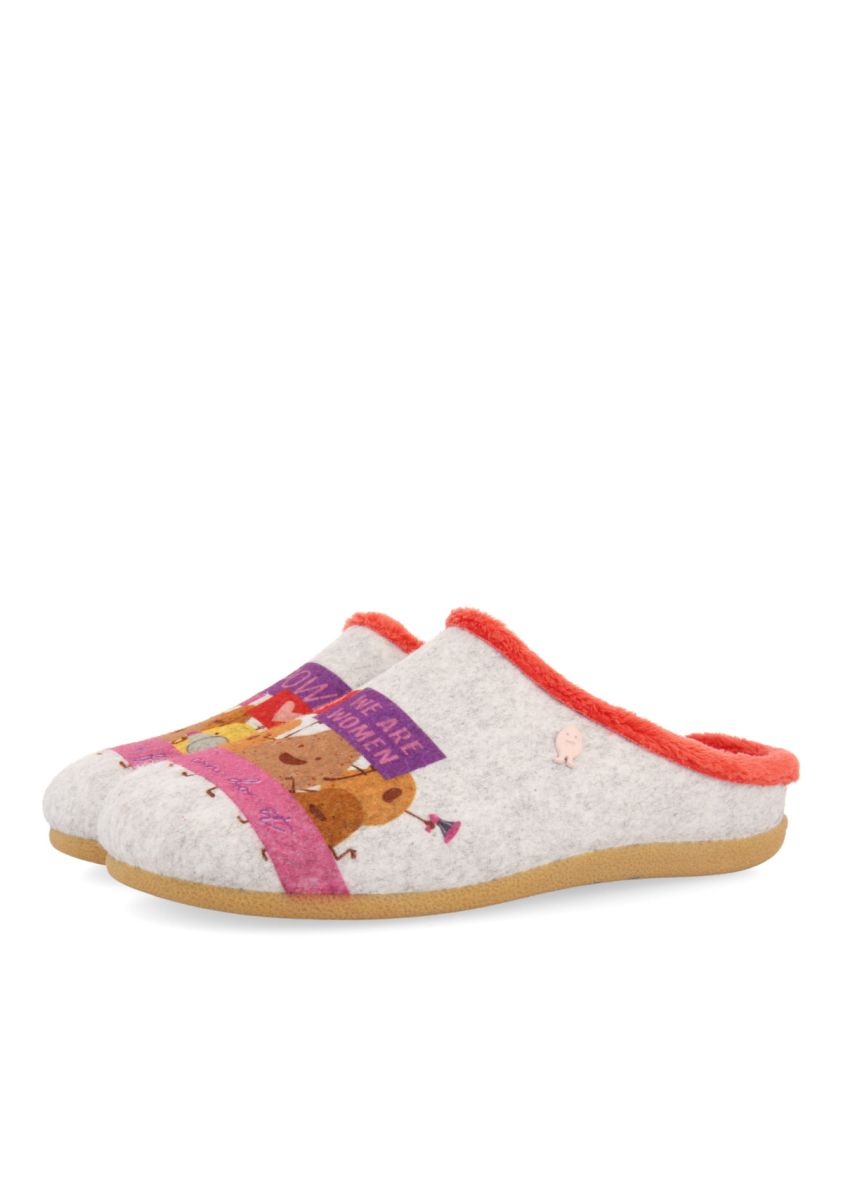 ZAPATILLAS DE ESTAR POR CASA DE LA COLECCIÃN HOT POTATOES EITZING - GRIS