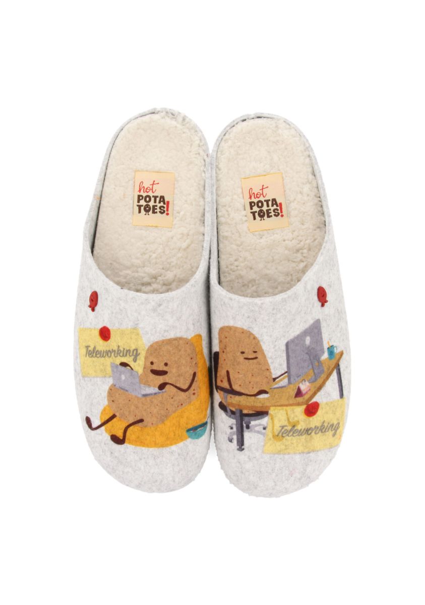 ZAPATILLAS DE ESTAR POR CASA DE LA COLECCIÃN HOT POTATOES LORUNS - GRIS