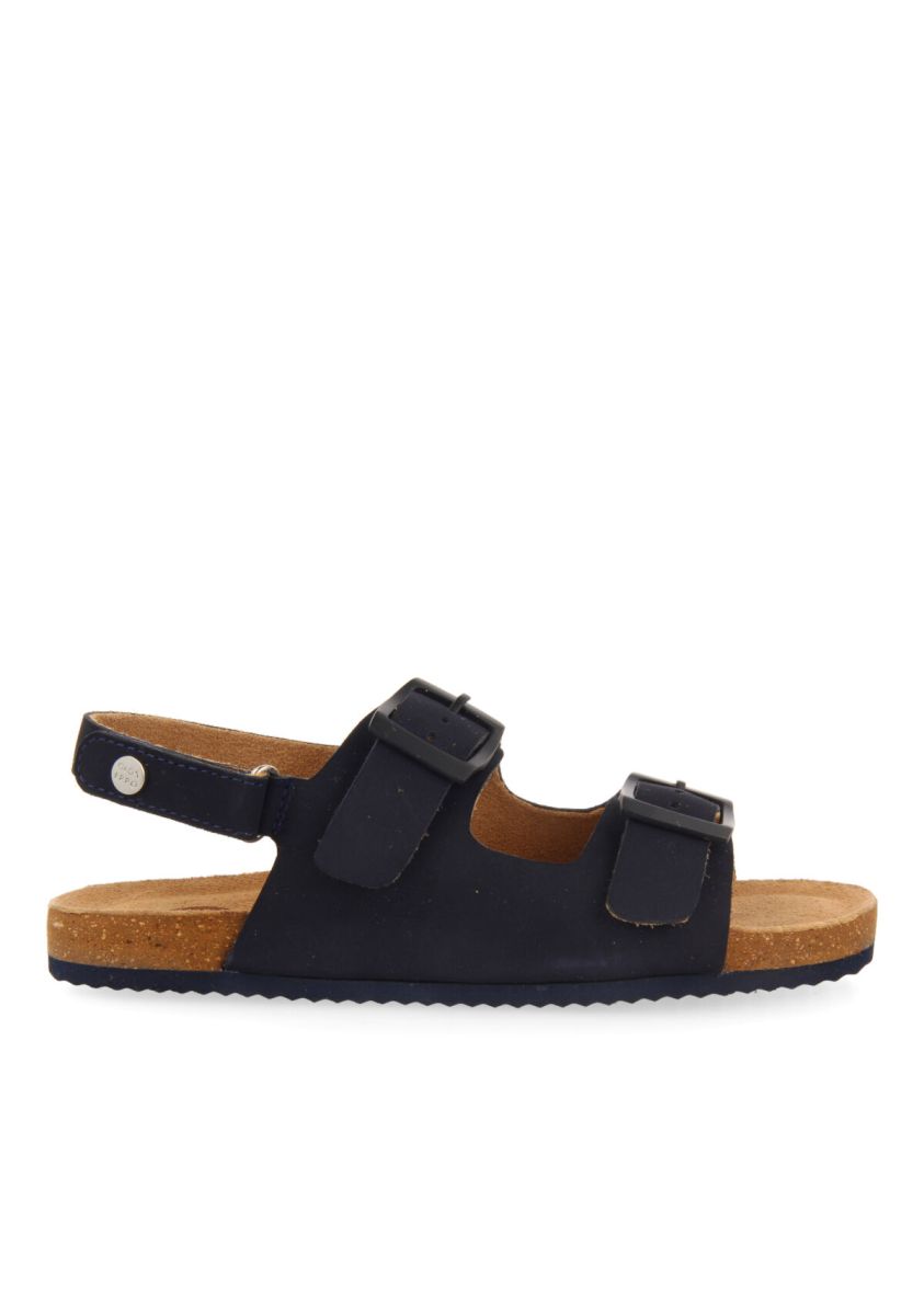 SANDALIAS TIPO BIO DE PIEL COLOR MARINO CON HEBILLAS PARA NIÃOS MISINTO - MARINO