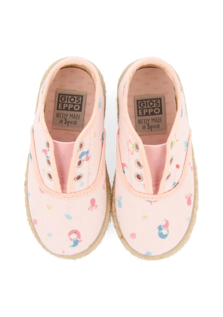 ESPADRILLES ROSAS CON ESTAMPADO MARINO PARA BEBÃ OSSONA - ROSA