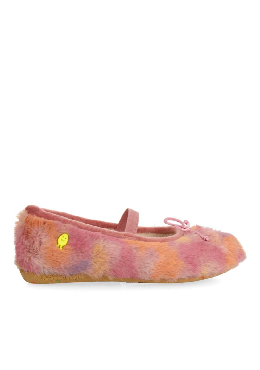 Zapatillas infantiles de estar por casa tipo bailarina multicolor hot potatoes risca - MULTICOLOR