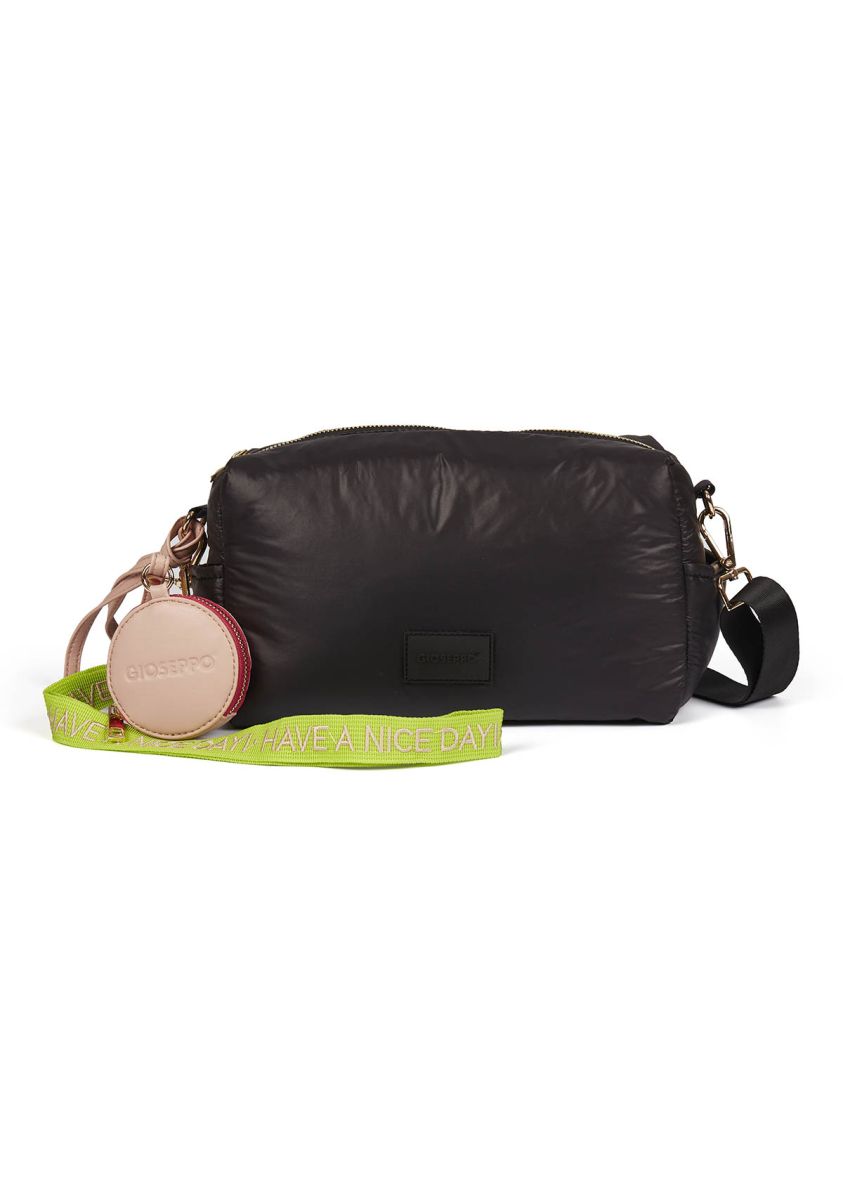 Bolso bandolera acolchado negro con accesorios para mujer varjao - NEGRO