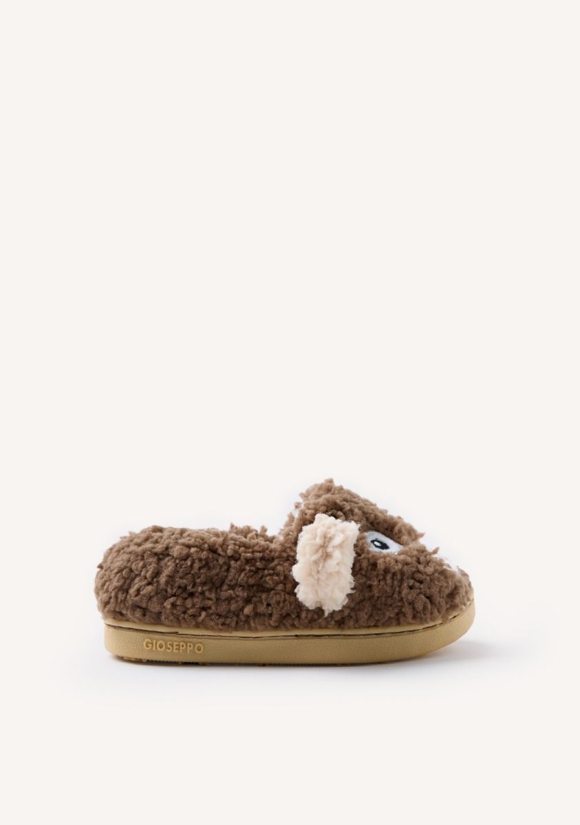 ZAPATILLAS DE CASA CERRADAS PELO BORREGUITO EALING - MARRON