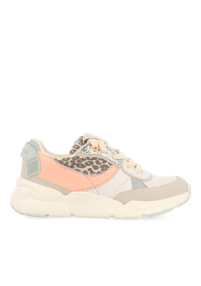 Sneakers blancas con detalles de leopardo para niÃ±a gigny - BLANCO