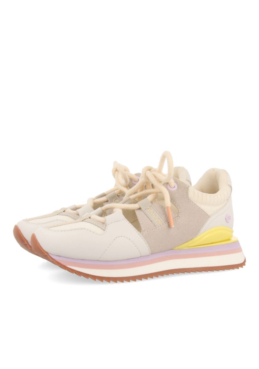 Sneakers de corte semiabierto blancas para niÃ±as dinoze - BLANCO