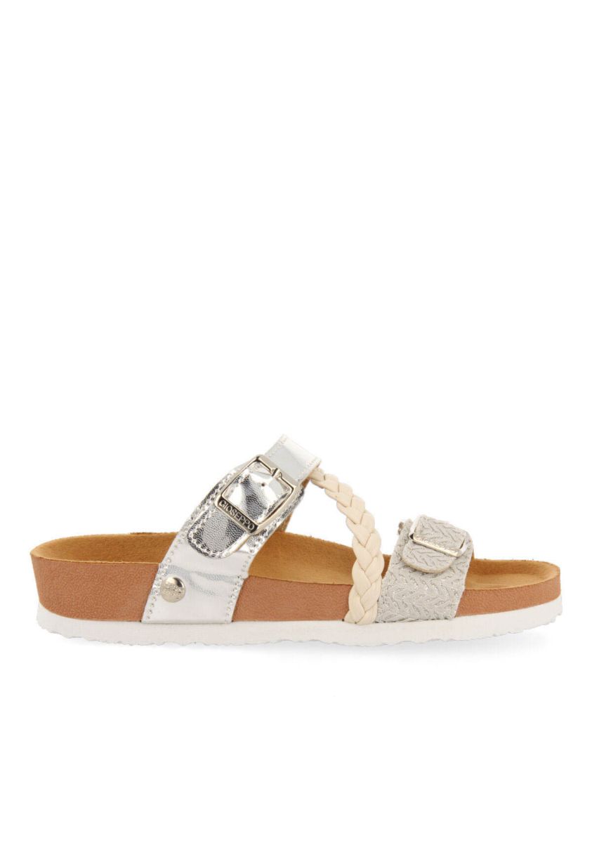 Chanclas tipo bio color plata para niÃ±a macasar - PLATA