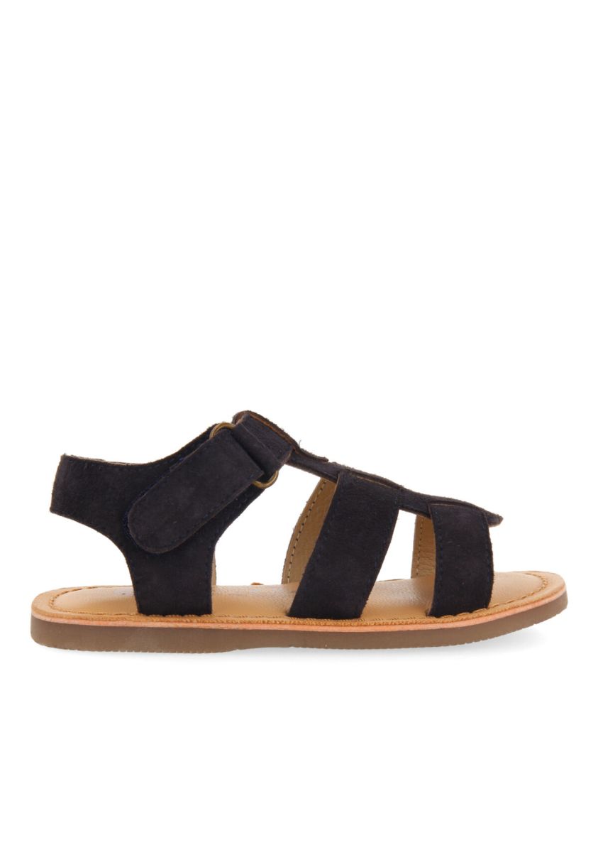 Sandalias de piel en color marino tipo cangrejera para niÃ±o anaco - MARINO