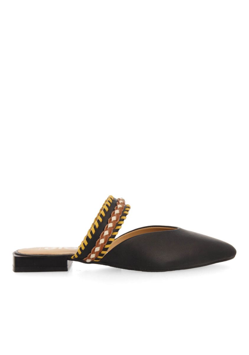 Sandalias negras tipo babucha con tira para mujer bataan - NEGRO