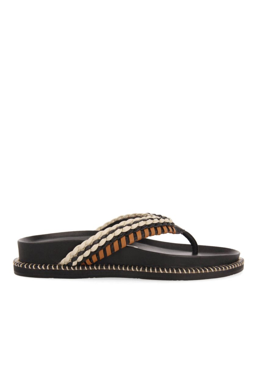 Sandalias negras con detalles Ã©tnicos para mujer itaja   - NEGRO