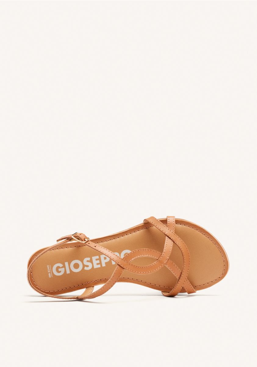 Sandalias color cuero de tiras finas para mujer lamim - CUERO