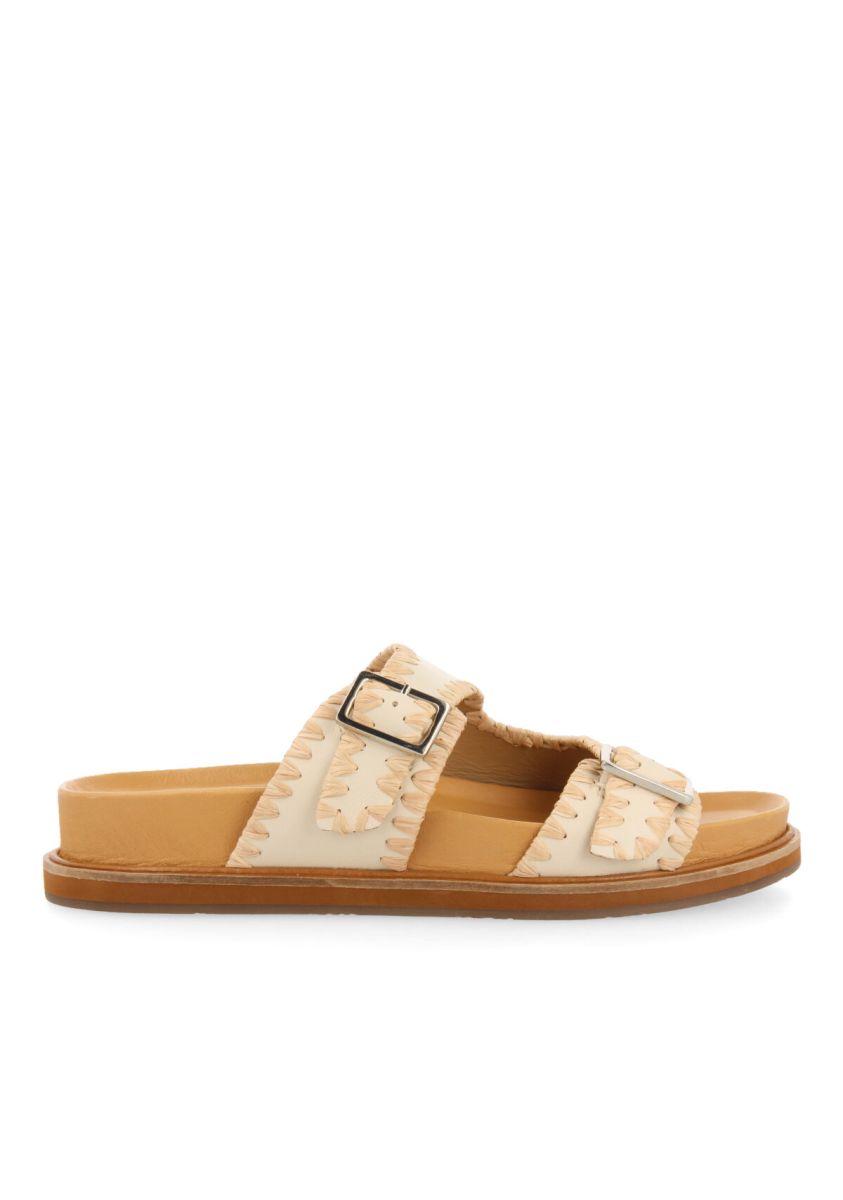 Sandalias off-white tipo bio con hebillas para mujer pancas  - OFF-WHITE