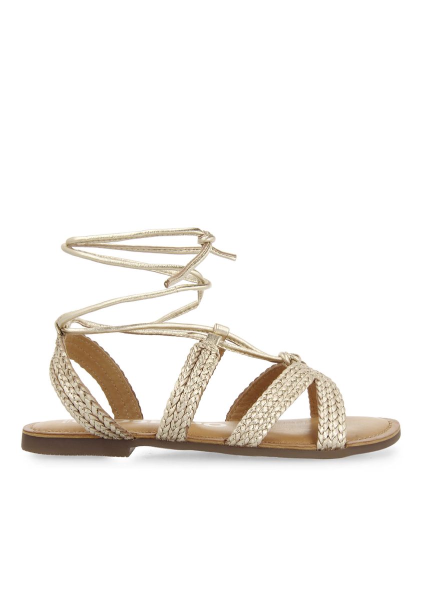 Sandalias planas de piel doradas trenzadas con cordones para mujer darney - ORO 1 17521-sandalias-planas-de-piel-doradas-trenzadas-con-cordones-para-mujer-darney-oro-1.jpg