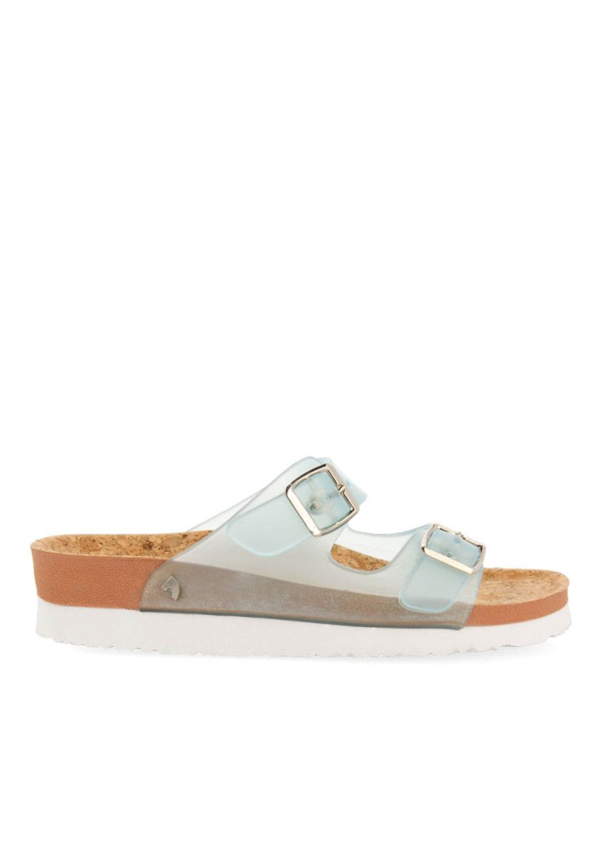 Chanclas turquesa transparente tipo bio con hebillas para mujer acalaca - TURQUESA