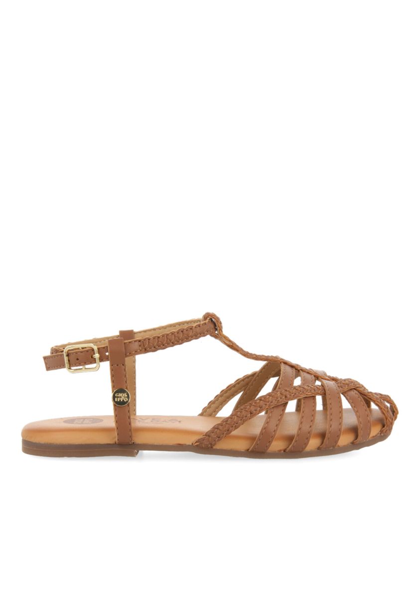 SANDALIAS DE PIEL TIPO CANGREJERAS EN COLOR CUERO PARA NIÃA SURABAYA - CUERO