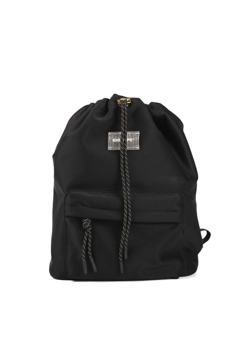 Mochila negra con bolsillo - lolland   - NEGRO