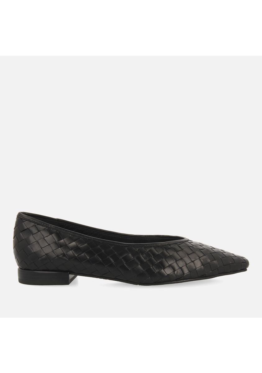 Bailarinas color negro de piel trenzada para mujer bognes  - NEGRO