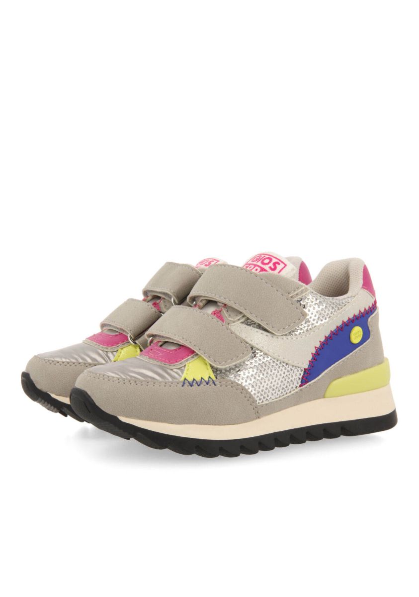 Sneakers con lentejuelas plata para niÃ±a y niÃ±o biberw - PLATA