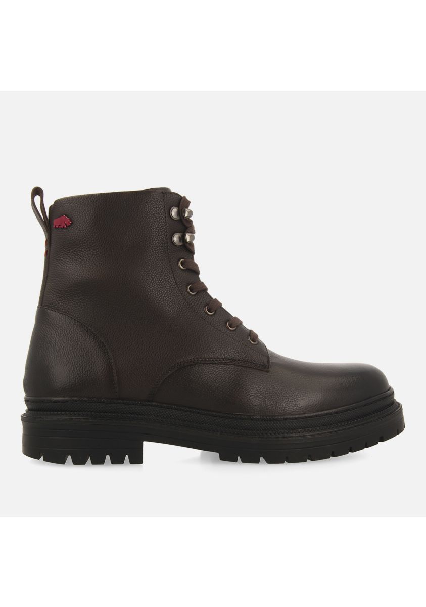 Botas de piel en color marrÃ³n con cordones para hombre dolton  - MARRON