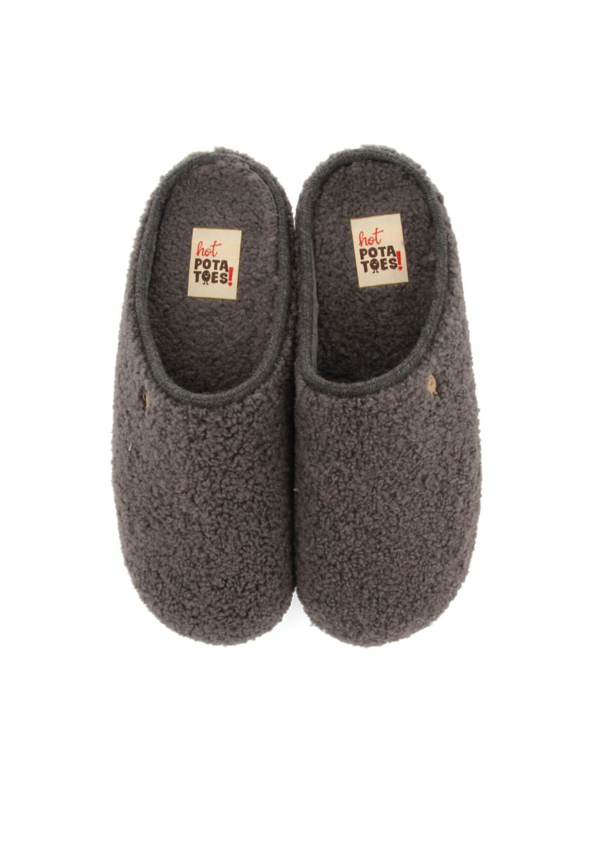 Zapatillas de estar por casa gris de borreguito reciclado nordfyn  - GRIS