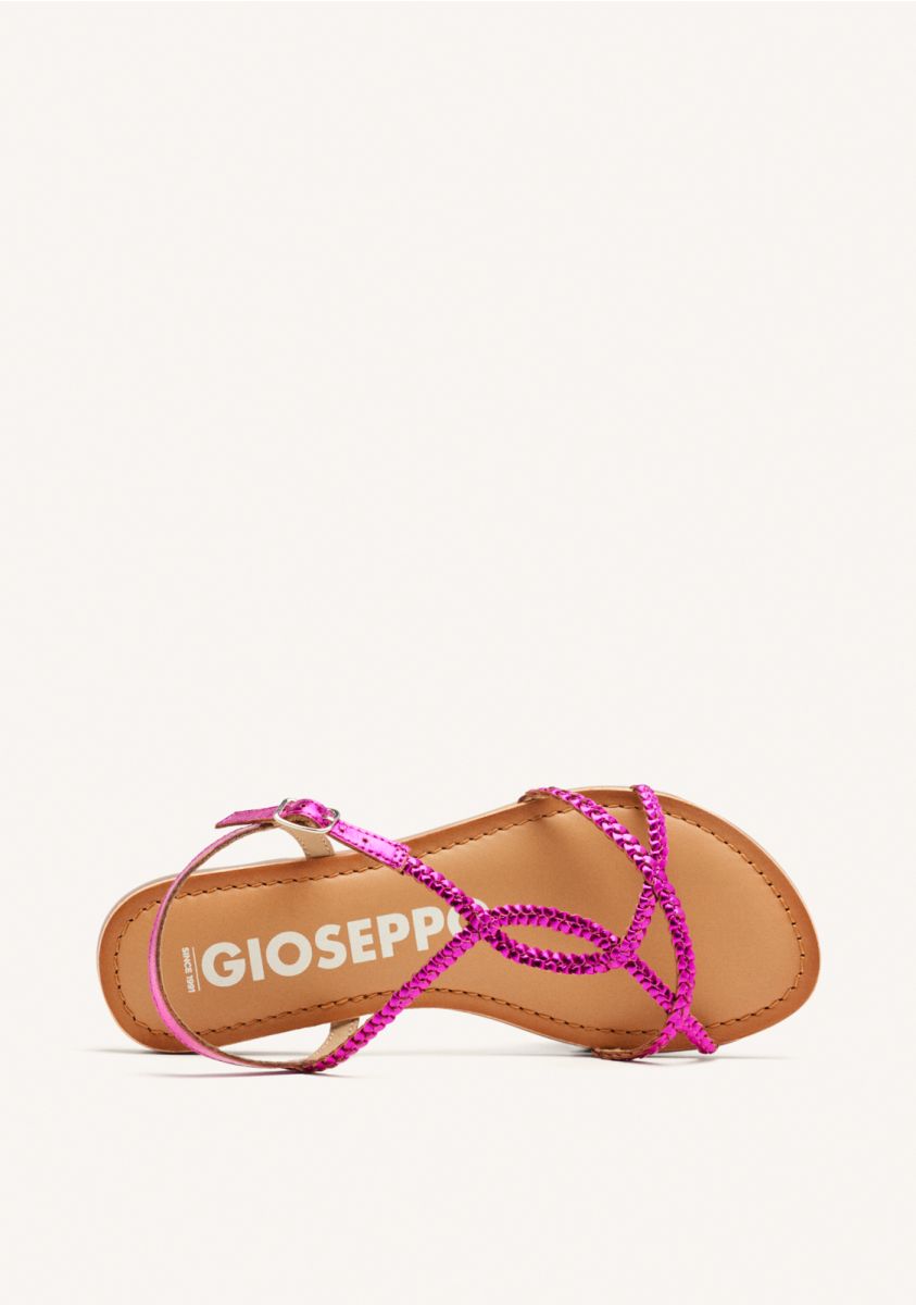 SANDALIAS COLOR FUCSIA DE TIRAS FINAS TRENZADAS PARA MUJER NIOAQUE - FUXIA