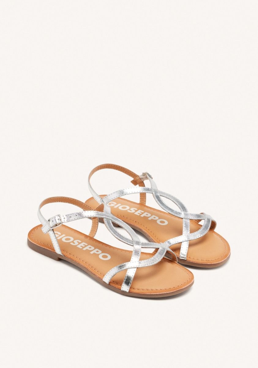 Sandalias de tiras finas para mujer lamim - PLATA