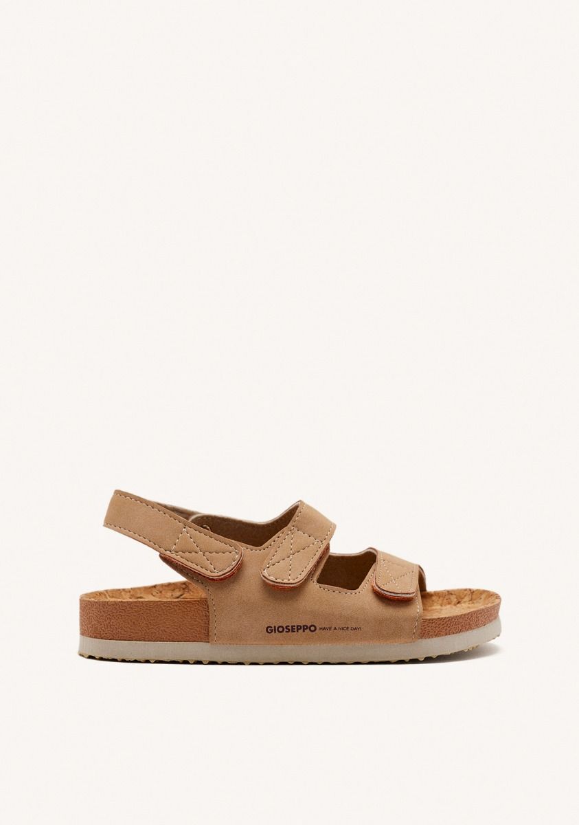 CHANCLAS DE SUELA BIO COLOR TAUPE CON CIERRES AJUSTABLES PARA NIÃO Y NIÃA KRAPINA - TAUPE