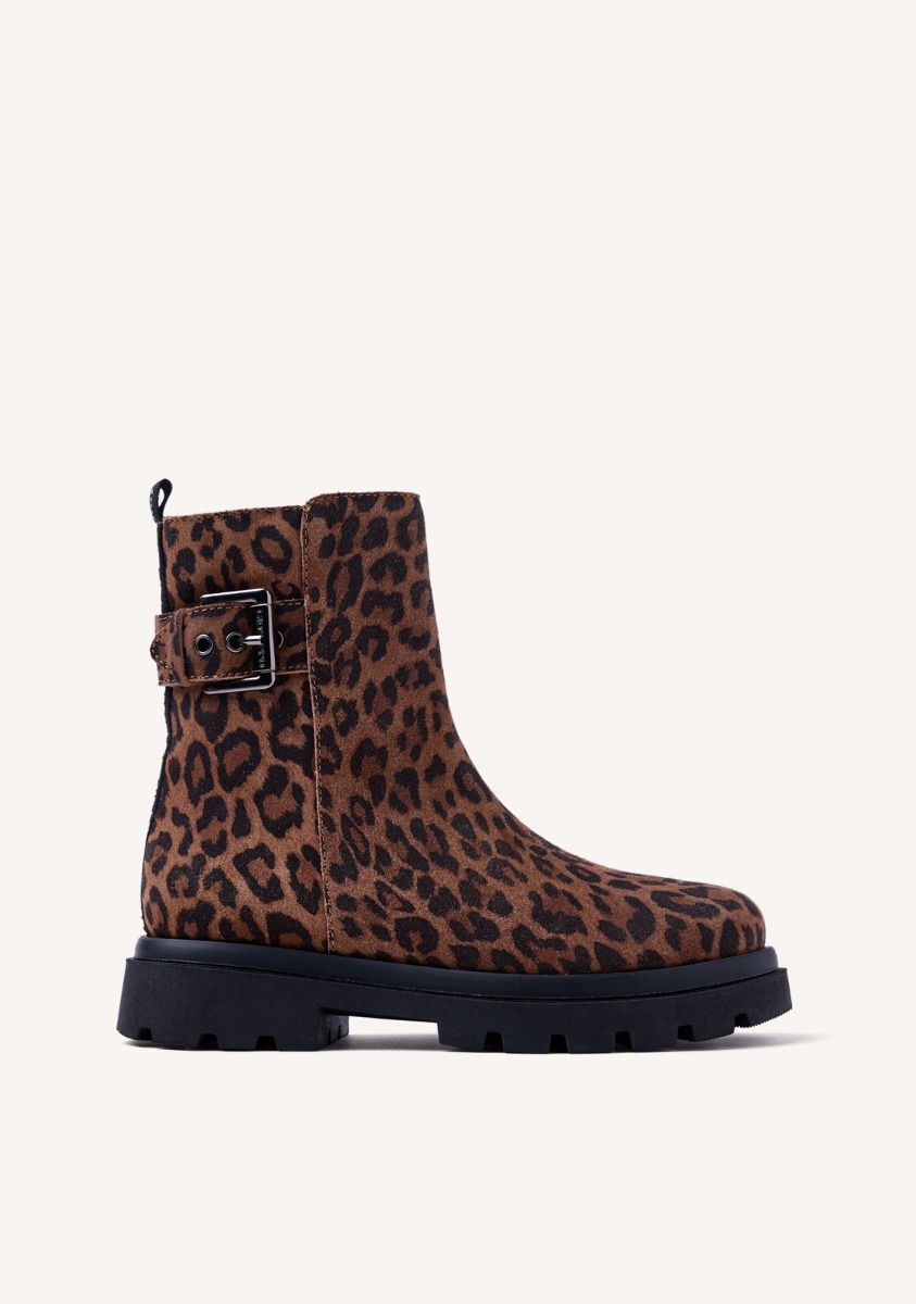 BOTAS PIEL SERRAJE ESTAMPADO ANIMAL TINTAH - LEOPARDO