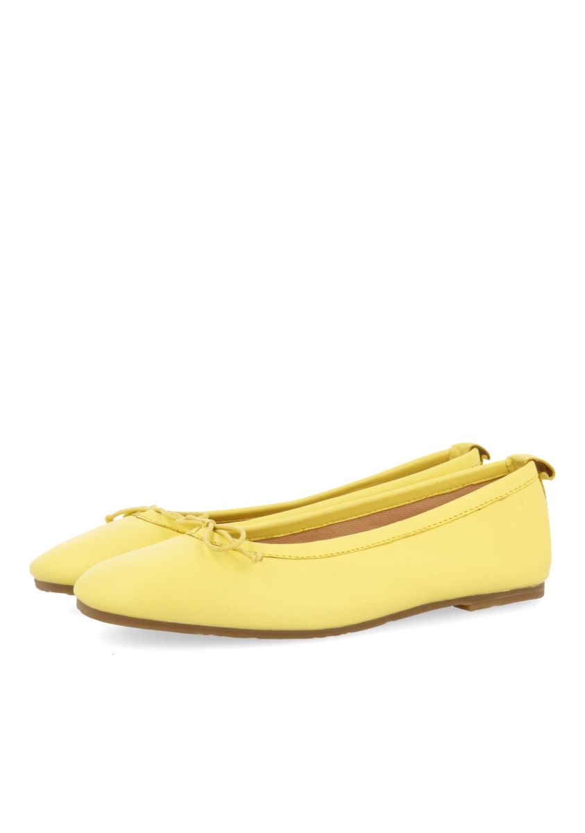 BAILARINAS AMARILLAS DE PIEL CON PLANTILLA FANTASÃA PARA NIÃA Y NIÃO CHIPLEY - AMARILLO