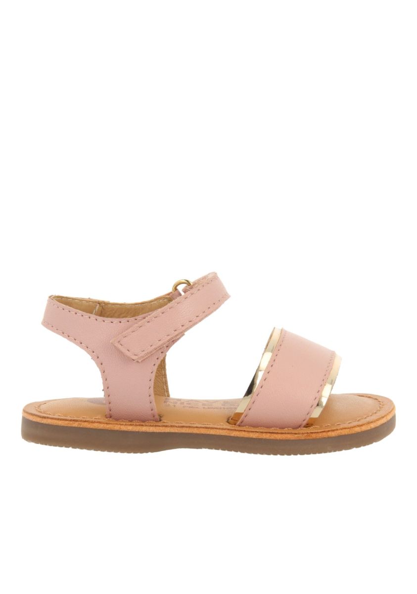 SANDALIAS ROSAS DE PIEL CON DETALLES METALIZADOS PARA BEBÃ ALIKO - ROSA