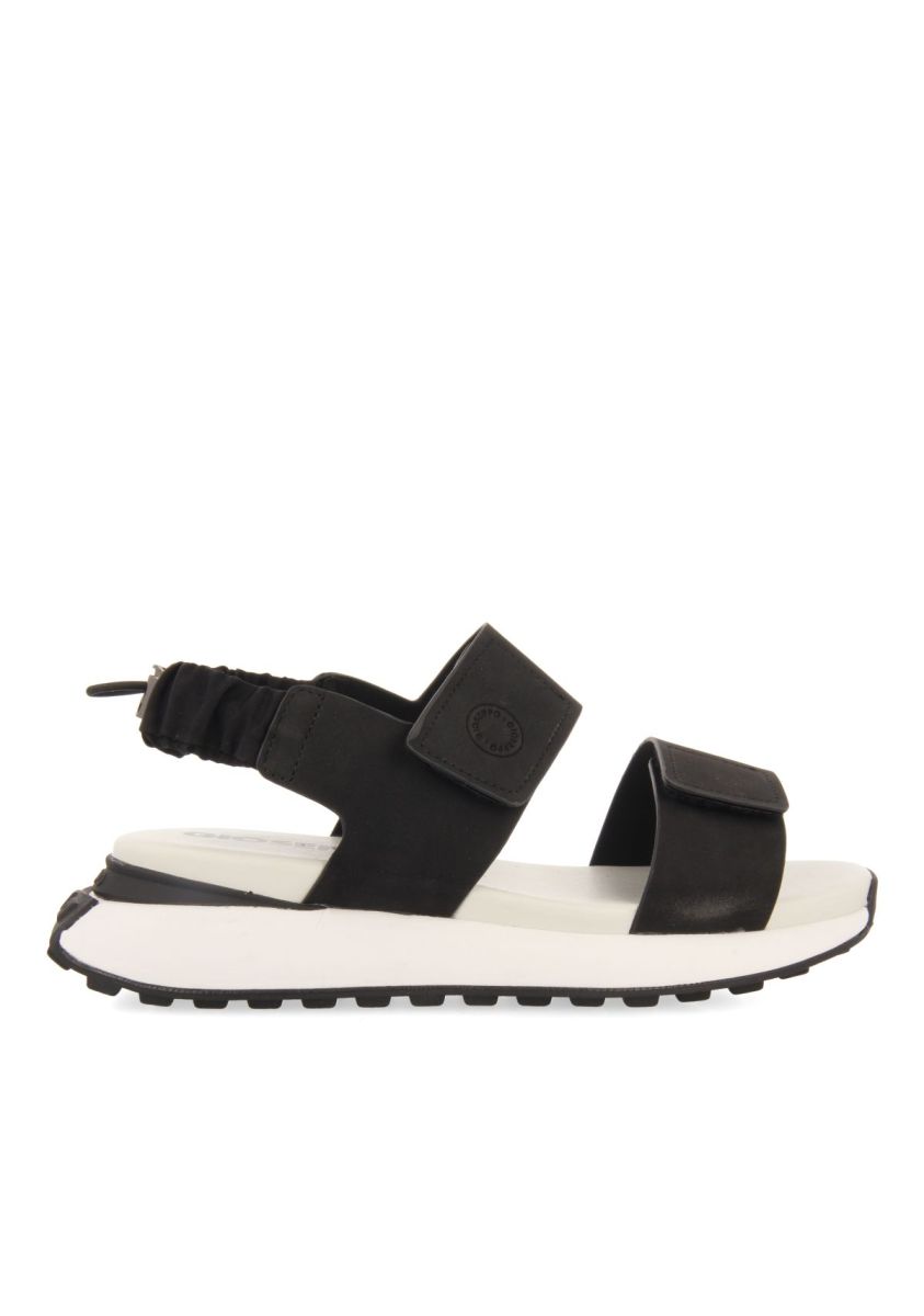 SANDALIAS DEPORTIVAS NEGRAS CON DETALLE TRASERO FRUNCIDO ELÃSTICO PARA MUJER FRATAR - NEGRO
