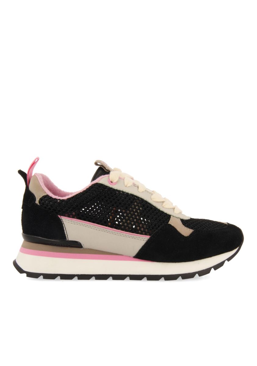 SNEAKERS NEGRAS CON TEJIDO DE REJILLA PARA MUJER VAMO - NEGRO