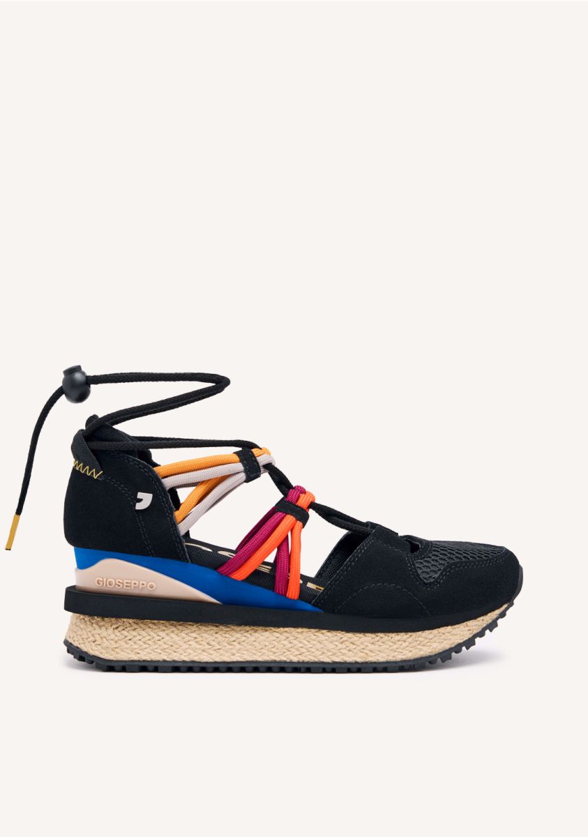 Sneakers negras tipo espadrille con cuÃ±a para mujer tulare - NEGRO