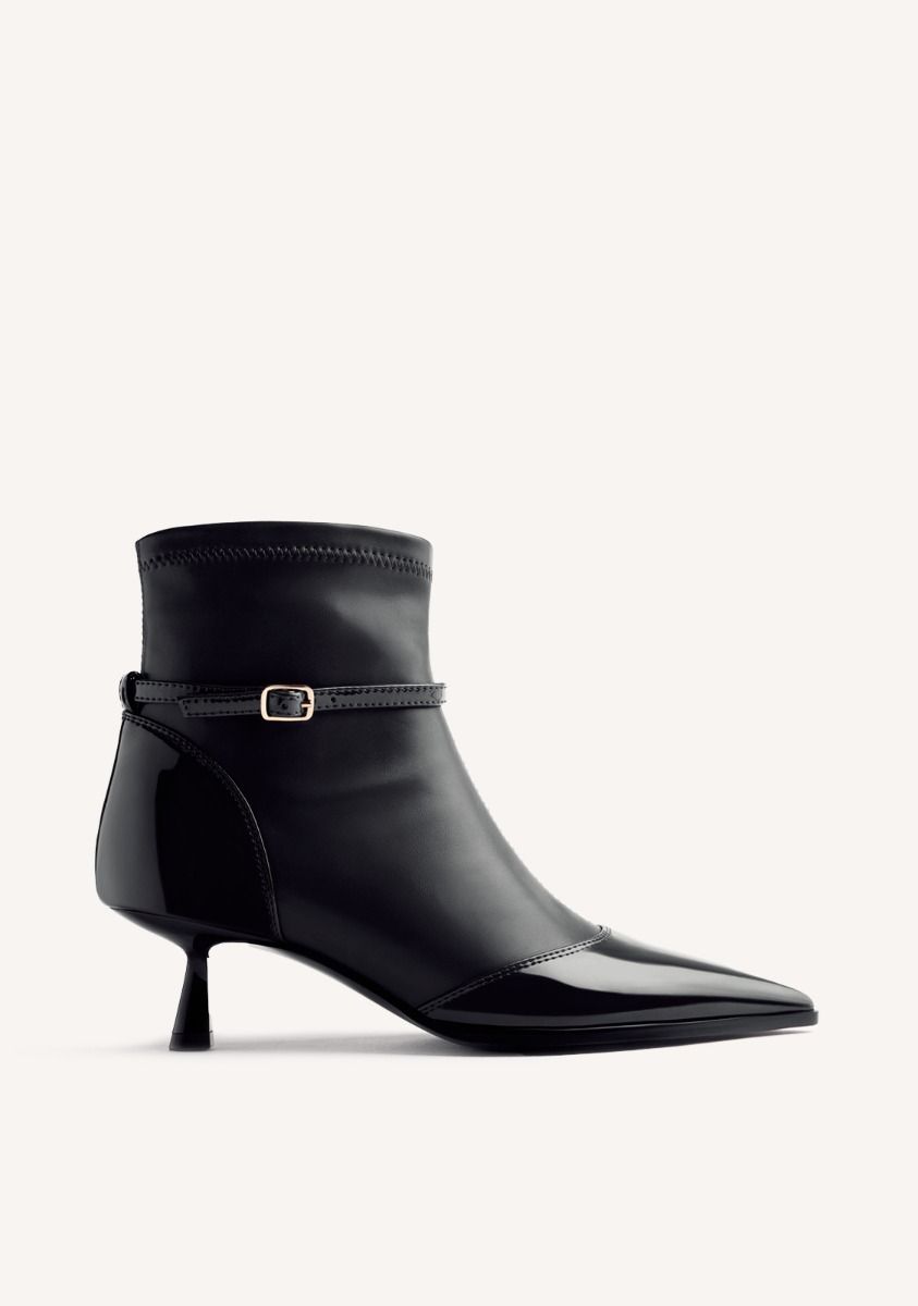 BOTINES ELÃSTICOS TACÃN CASPIAN - NEGRO