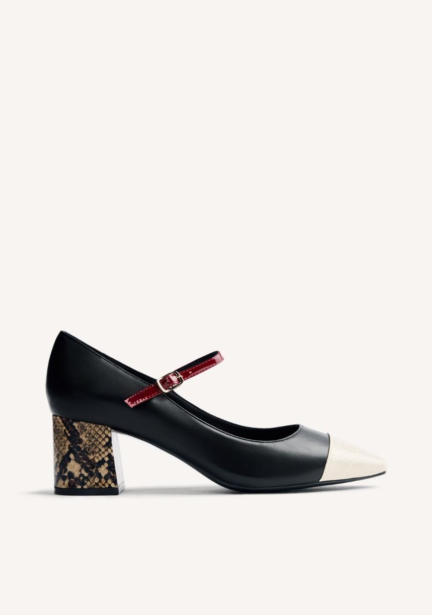 ZAPATOS MARY-JANE CONTRASTES OKLEE - NEGRO