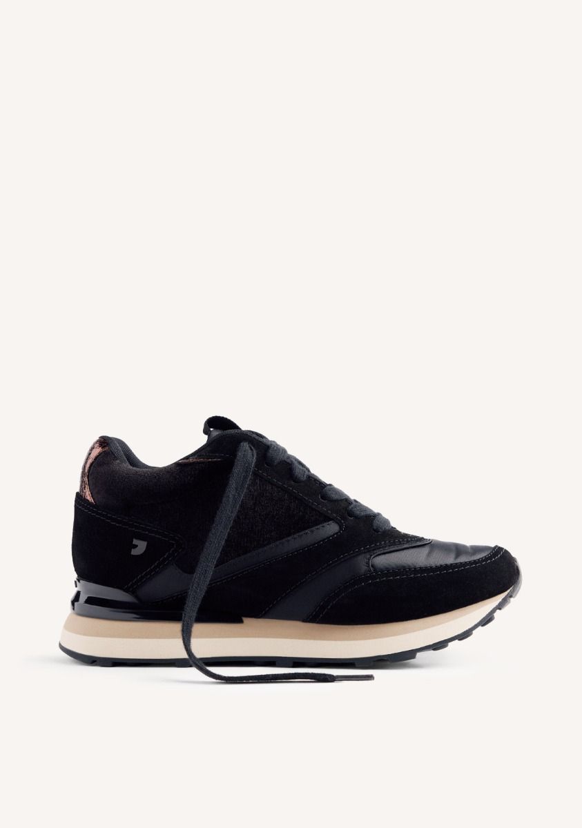 ZAPATILLAS SATINADAS PIEL CUÃA LANDFALL - NEGRO