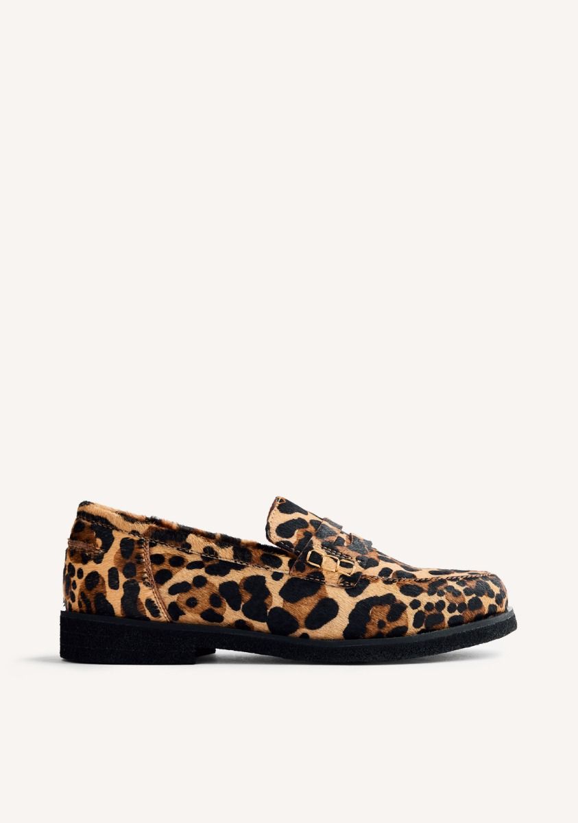 MOCASINES PIEL ESTAMPADO ANIMAL EVELETH - LEOPARDO