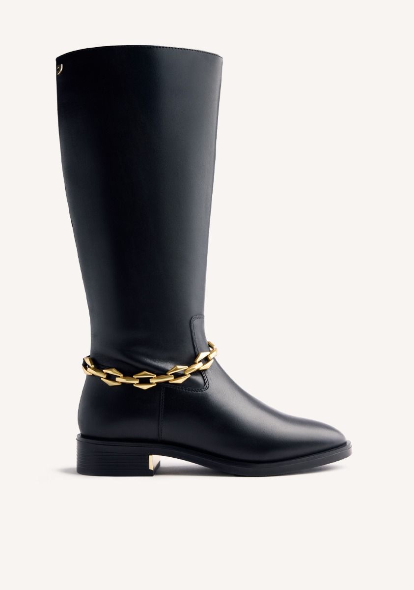 BOTAS PIEL CADENA AGRAM - NEGRO