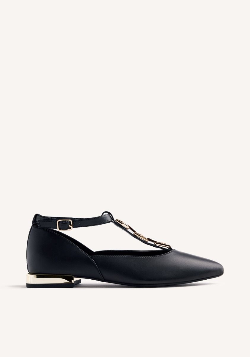 BAILARINAS PIEL CADENA ELSIE - NEGRO