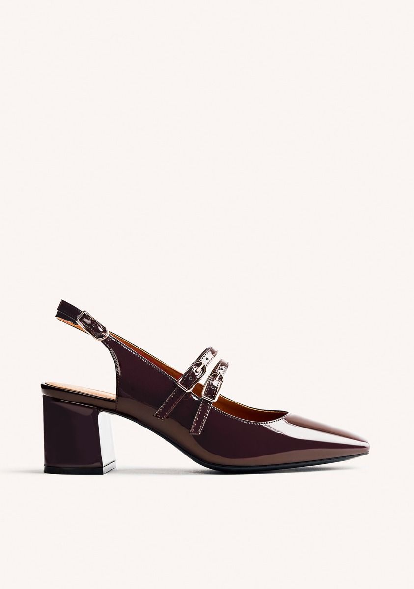 ZAPATOS MARY-JANE EFECTO CHAROL SODUS - MARRON