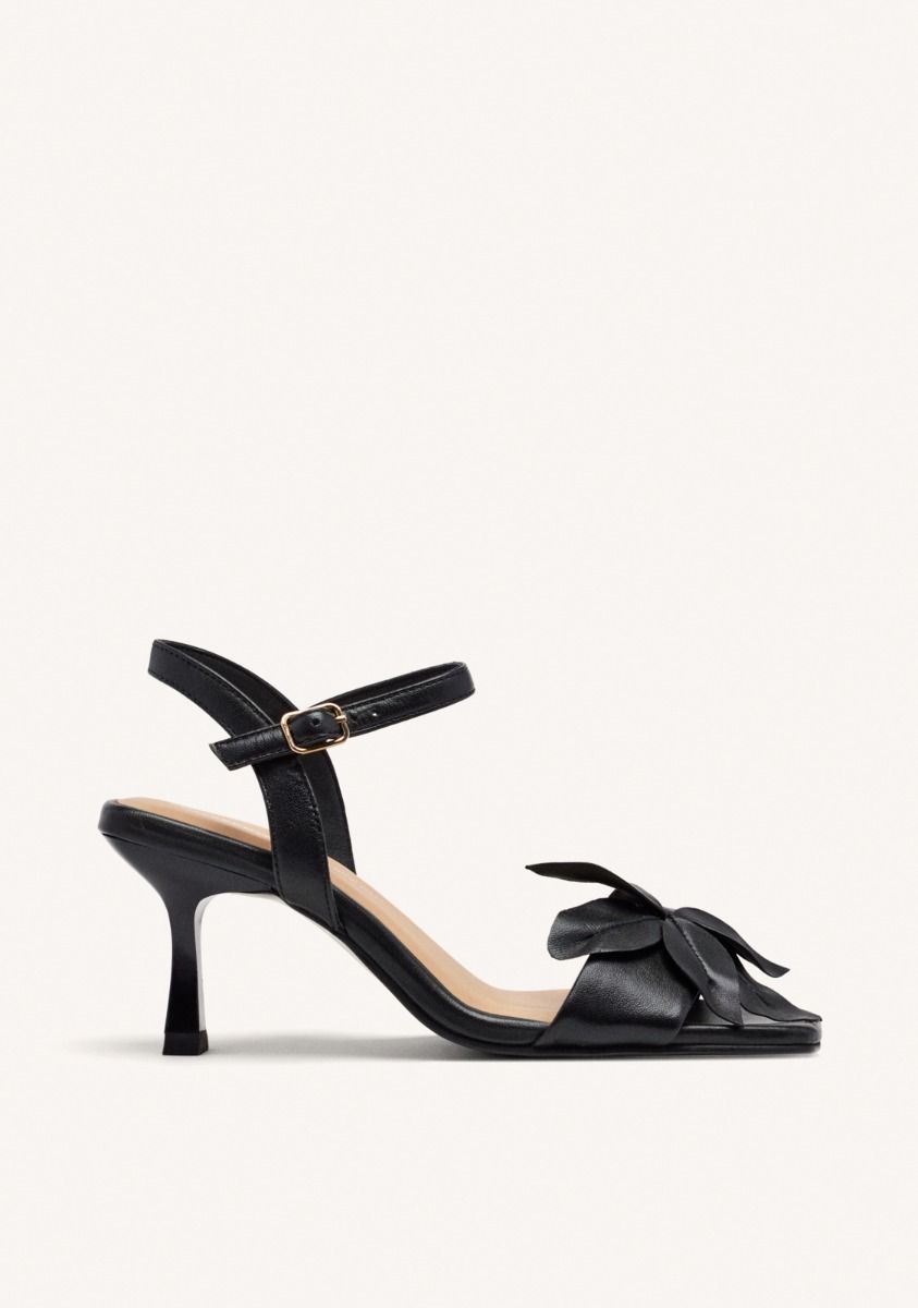 SANDALIAS LAZO PIEL - NEGRO
