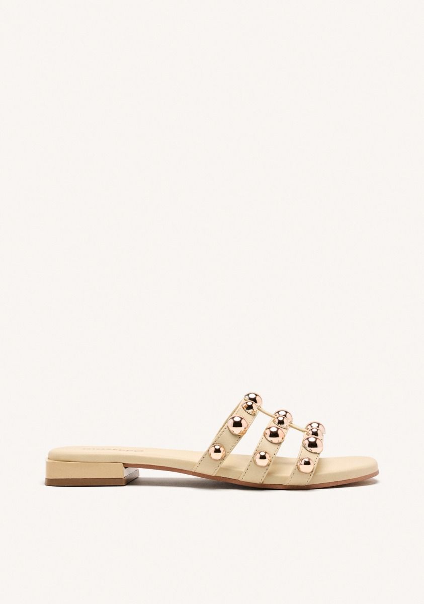 SANDALIAS TACHAS PIEL DEKORRA - OFF-WHITE