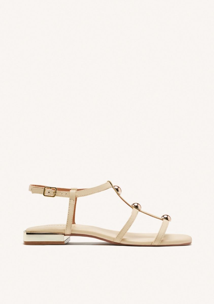 SANDALIAS PIEL TACHAS STINNETT - OFF-WHITE