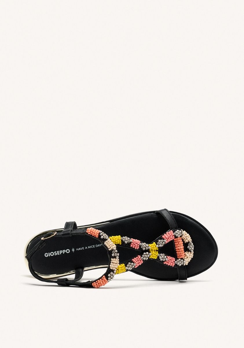 SANDALIAS PIEL ABALORIOS TILTON - MULTICOLOR